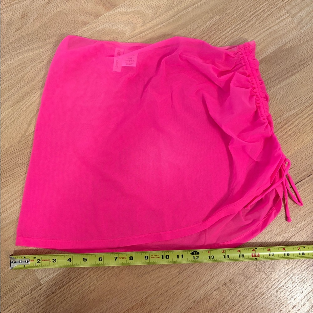 Salt + Cove Hot Pink Mesh Cover Up Skirt